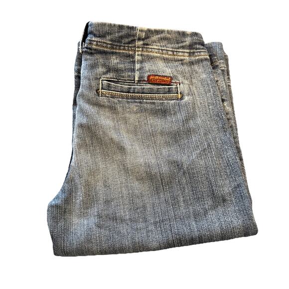 Women's 7 For All Mankind DOJO Blue Jean Capri's Size 27 Made In USA Med Wash - Picture 12 of 13